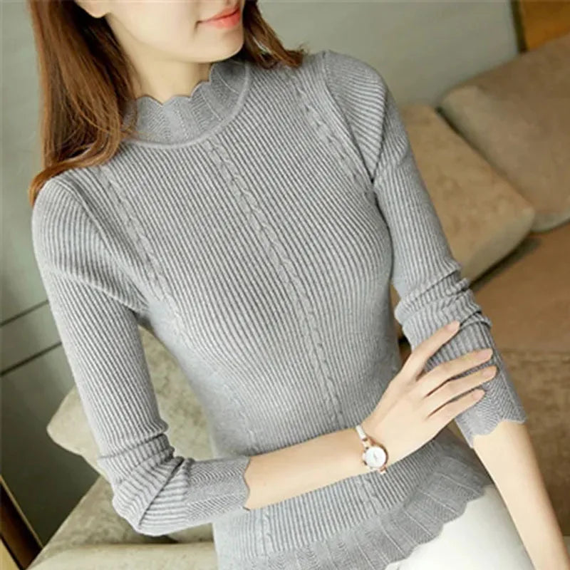 New Long Sleeve Sweaters Pullovers Fashion Casual Bottoming Clothes Autumn Winter Woman Tops Jumper Knitted Women Sweater